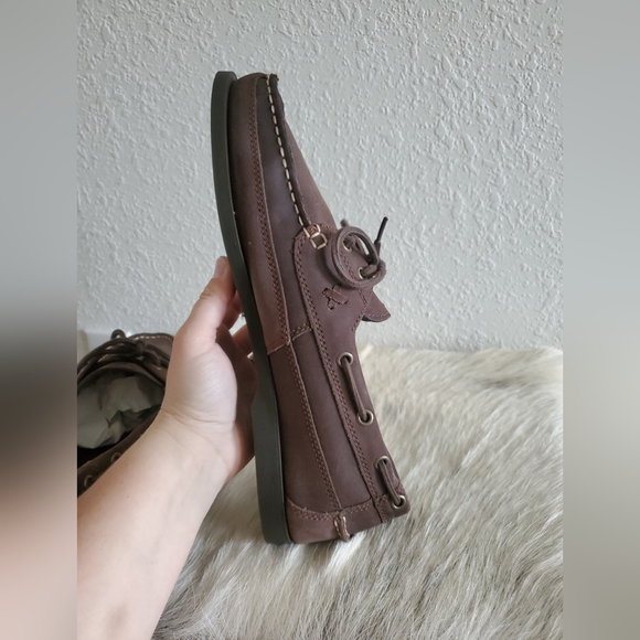 Polo Ralph Lauren Men’s Roughout Suede Camp Brown Moccasin Sz 11.5D $229 main image 11